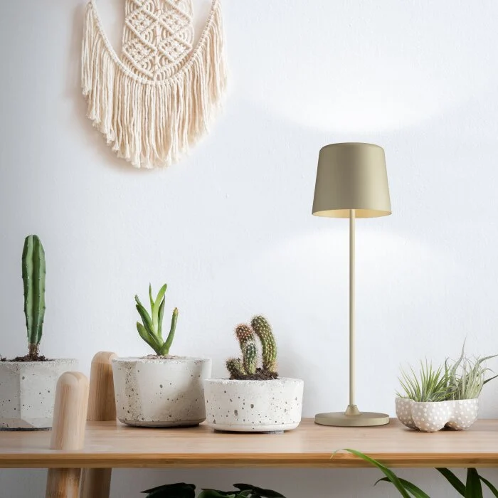 Brilliant Kaami Lámpara de mesa LED Marrón, 1 luz