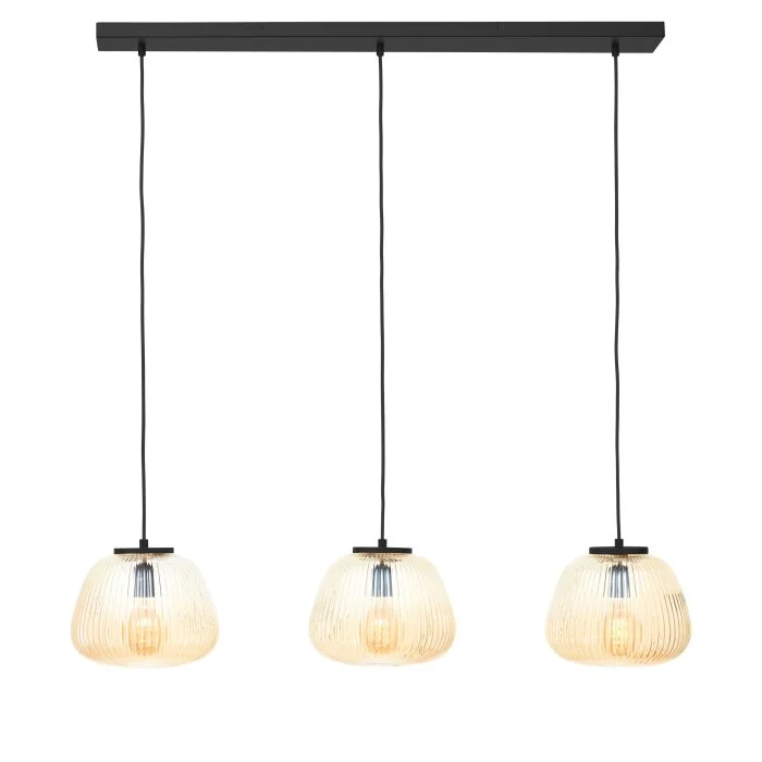 Brilliant Kaizen Lámpara Colgante Negro, 3 luces
