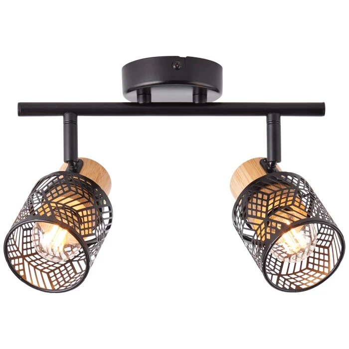 Brilliant Santy Lámpara de Techo Negro, 2 luces