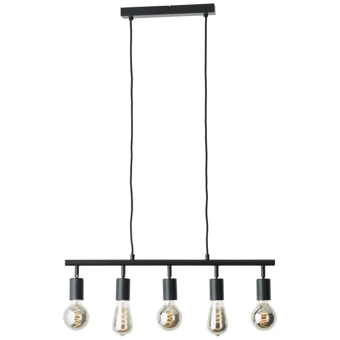 Brilliant Tiffany Lámpara Colgante Negro, 5 luces