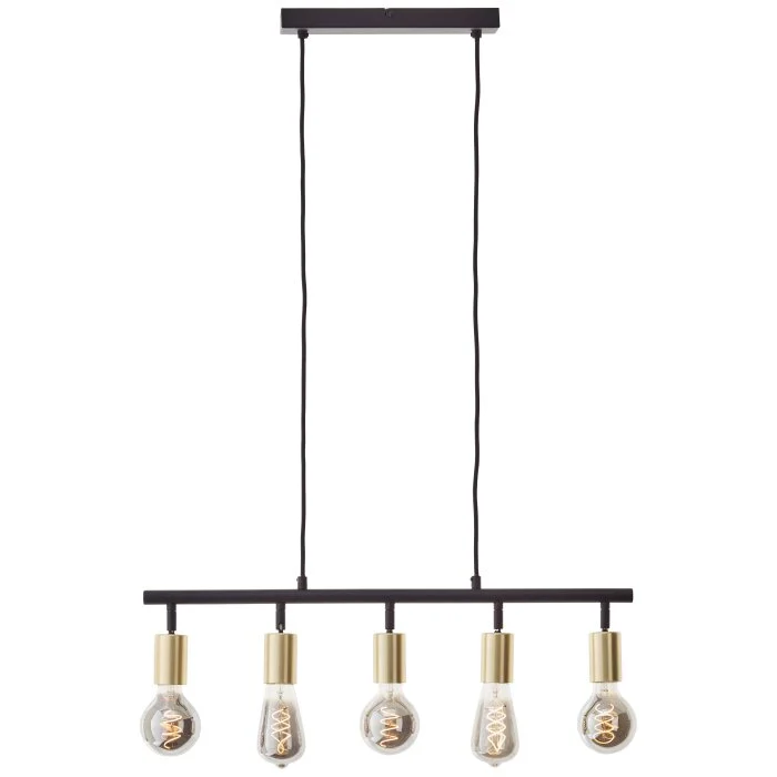 Brilliant Tiffany Lámpara Colgante dorado, Negro, 5 luces