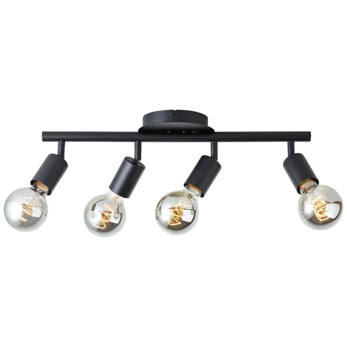 Brilliant Tiffany Lámpara de Techo Negro, 4 luces