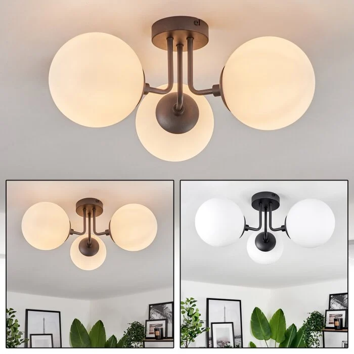 Cabalonga Lámpara de Techo Negro, 3 luces
