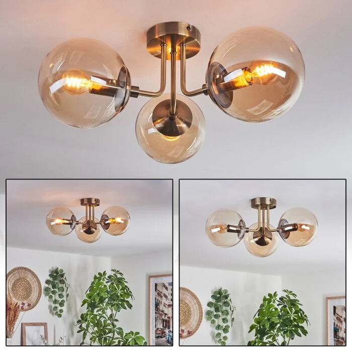 Cabalonga Lámpara de Techo Latón antiguo, 3 luces