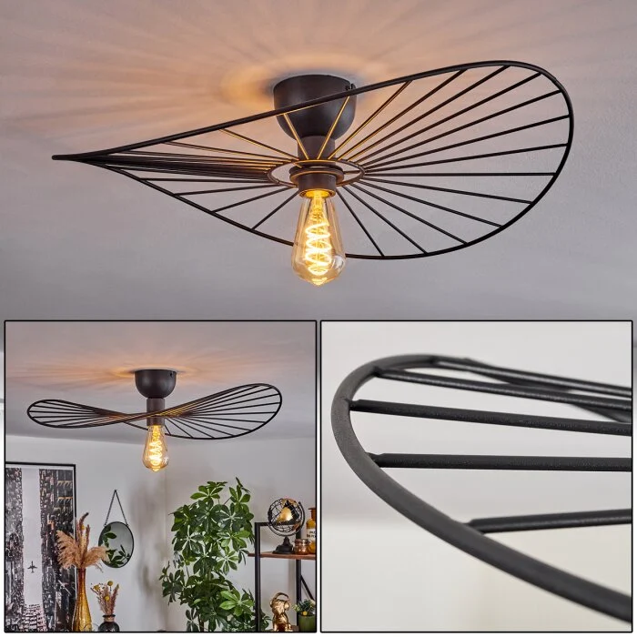 Cacor Lámpara de Techo Negro, 1 luz
