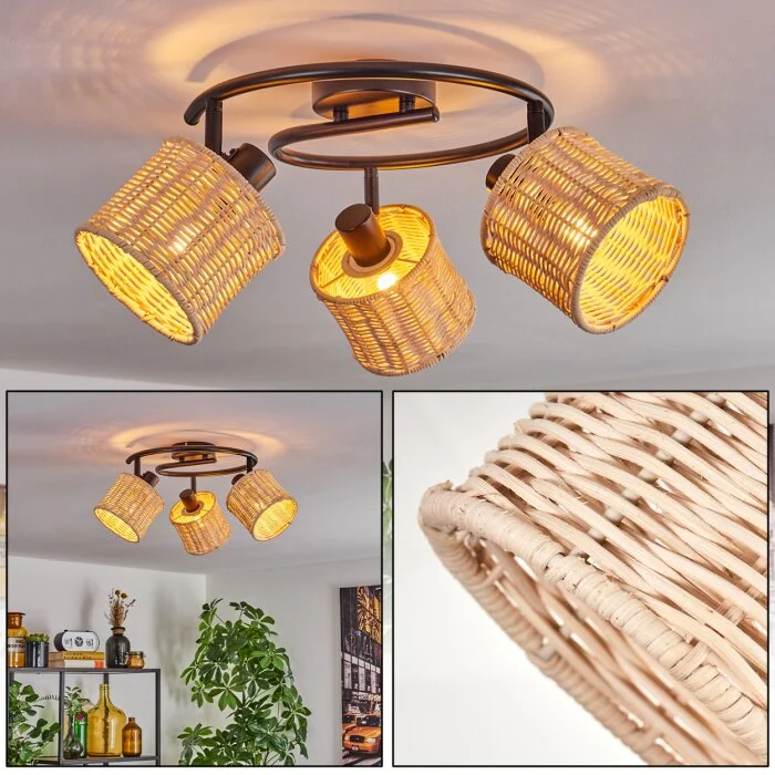 Cavaca Plafones Negro, 3 luces