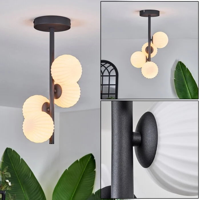 Chehalis Lámpara de Techo - Cristal 10 cm Blanca, 4 luces