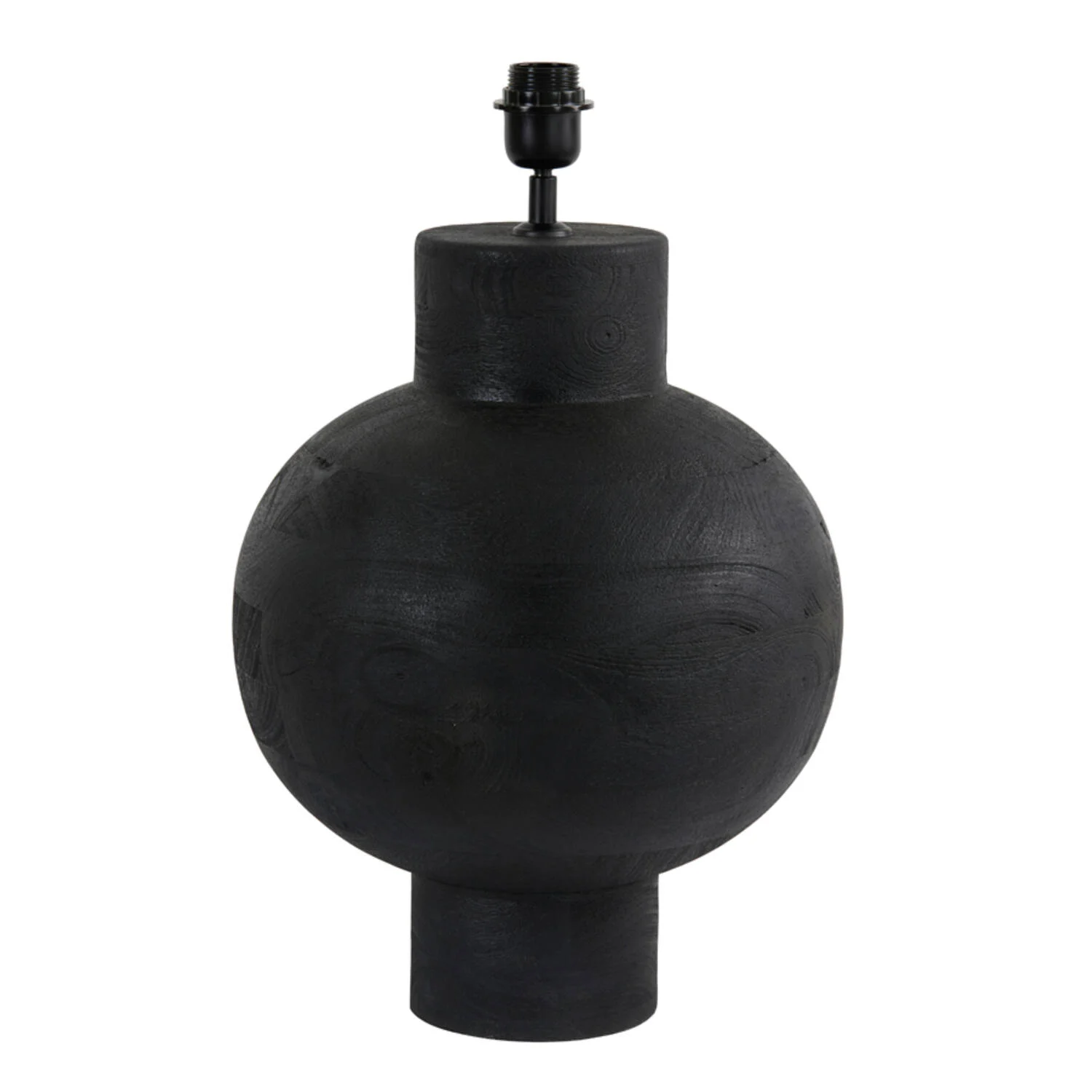 Base de lámpara de madera negra en forma de bola Light & Living Barumi
