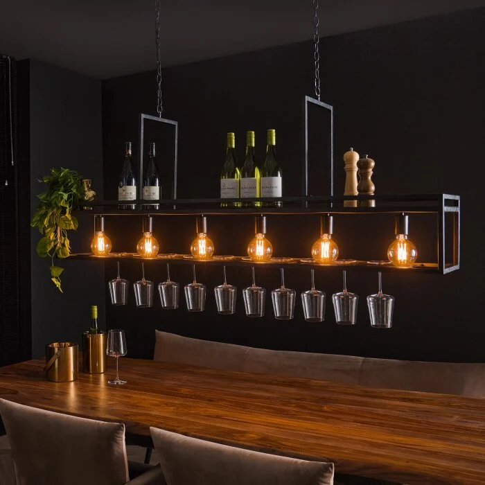 Decorate Lámpara Colgante Antracita, 6 luces