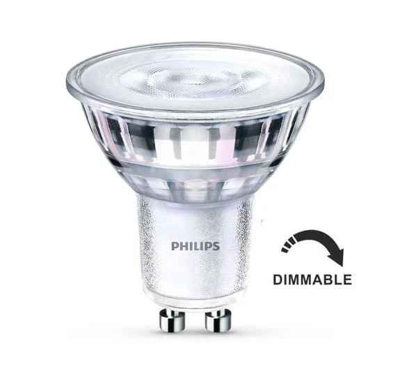 Bombilla dicroica Philips CorePro LED GU10 4W 2700K regulable dimmable 345lm