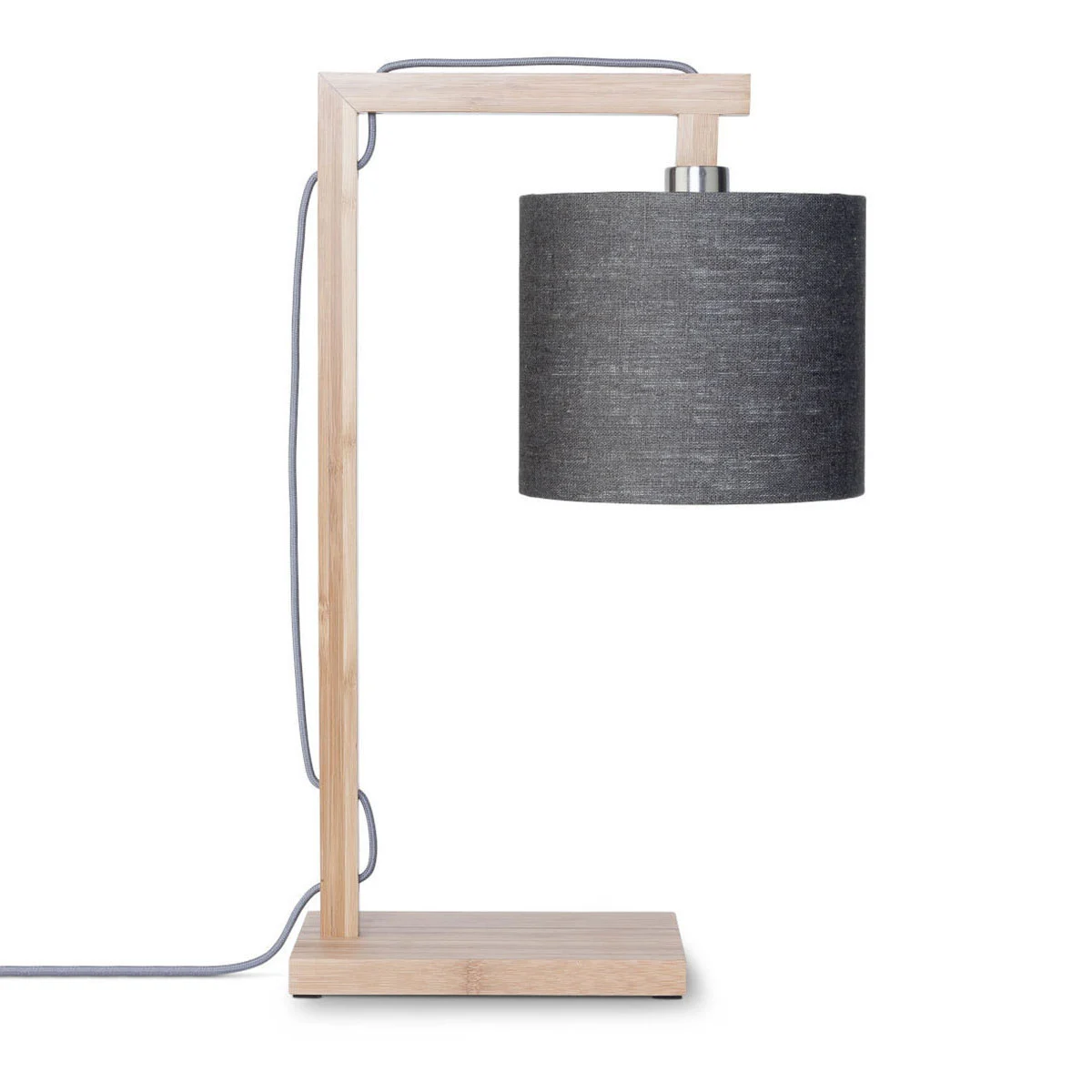 Lámpara de mesa escandinava gris de bambú GOOD & MOJO Himalaya