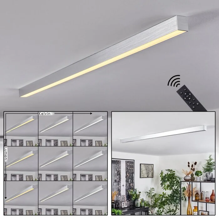 Dubuisson Lámpara de Techo LED Aluminio, 1 luz, Mando a distancia