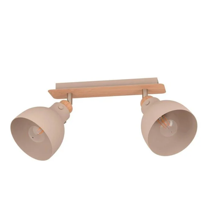 Eglo ARRECIFE Lámpara de Techo Color madera, Níquel-mate, 2 luces