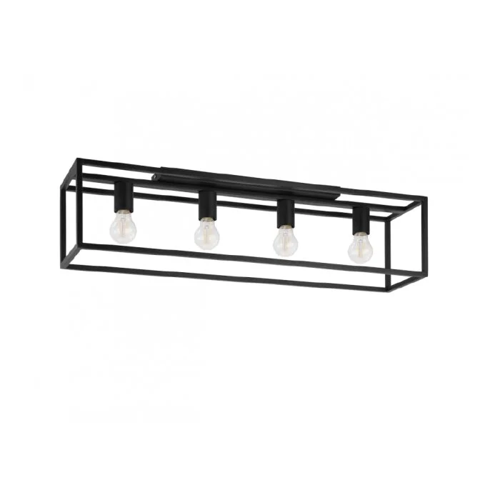 Eglo Blackcrown Lámpara de Techo Negro, 4 luces