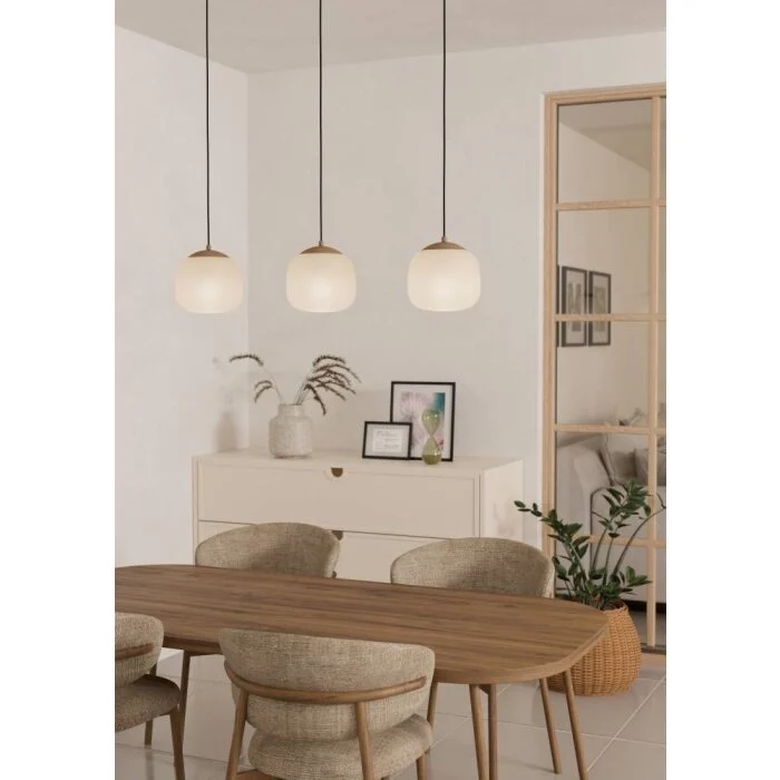 Eglo COMINIO Lámpara Colgante Gris topo, 3 luces