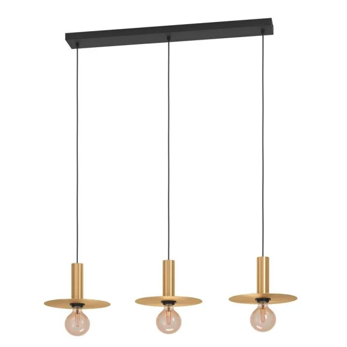 Eglo ESCANDELL Lámpara Colgante Latón, Negro, 3 luces