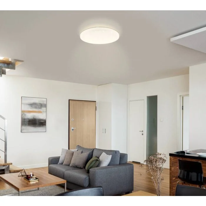 Eglo FRANIACW Lámpara de Techo LED Blanca, 1 luz, Mando a distancia, Cambia de color