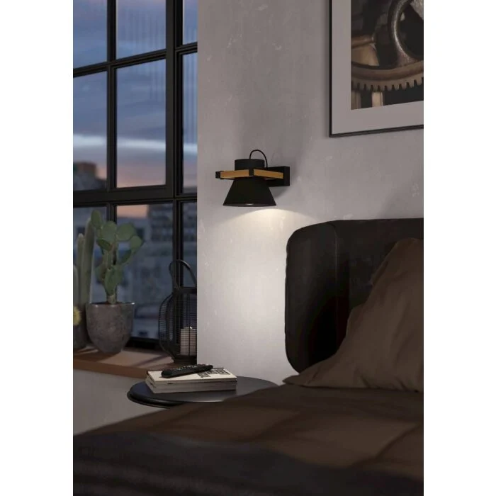 Eglo MACCLES Aplique Negro, 1 luz