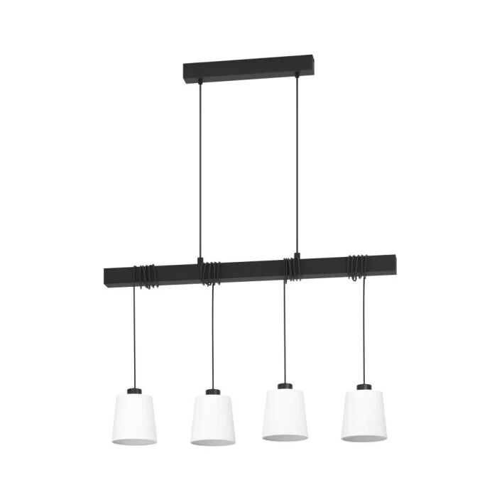 Eglo TOWNSHEND Lámpara Colgante Negro, 4 luces