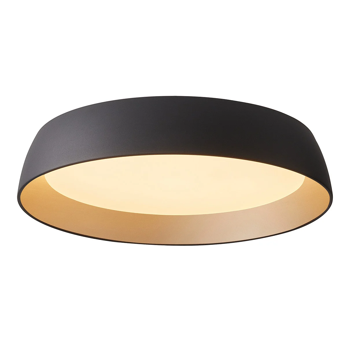 Elegante Lámpara de Techo LED Negra Anillada Steinhauer Mykty dorado y negro