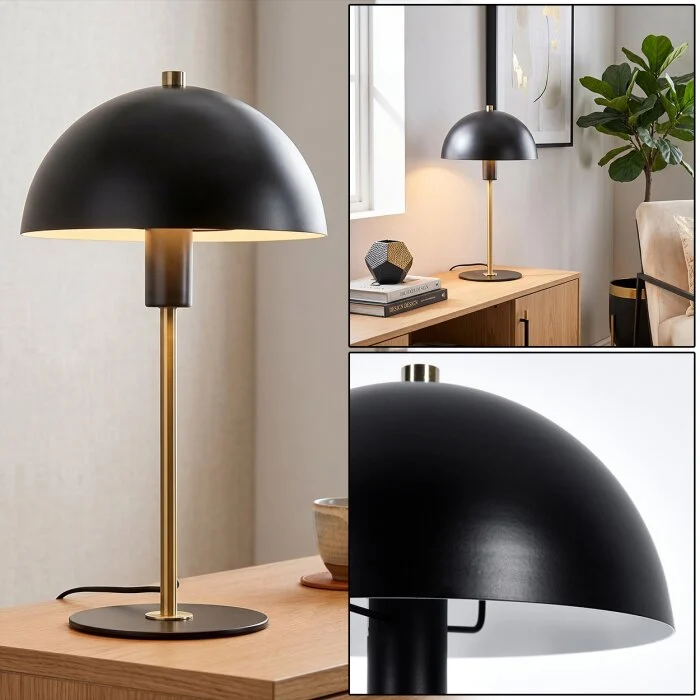 Estilo champiñón  Sandvig Lámparas de mesa dorado, Negro, 1 luz