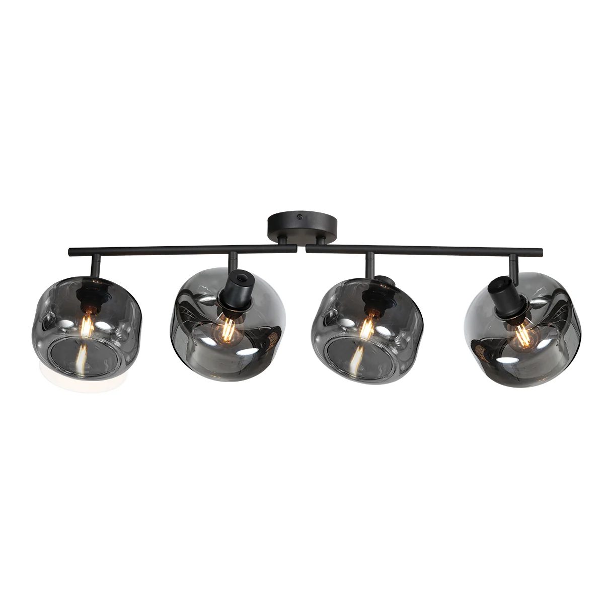 Focos negros de cuatro luces con cristal ahumado Mexlite Tenebris