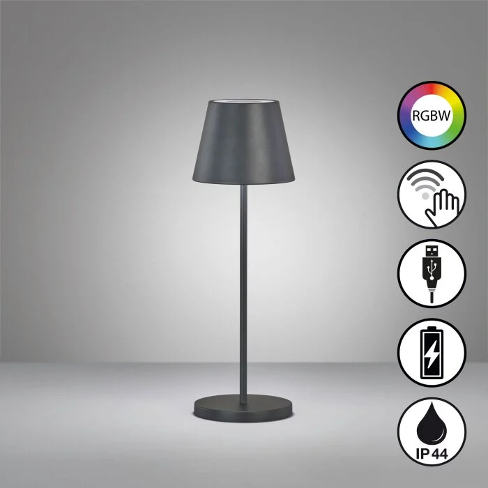 FHL easy Cosenza 2.0 Lámpara de mesa LED Negro, 1 luz, Cambia de color