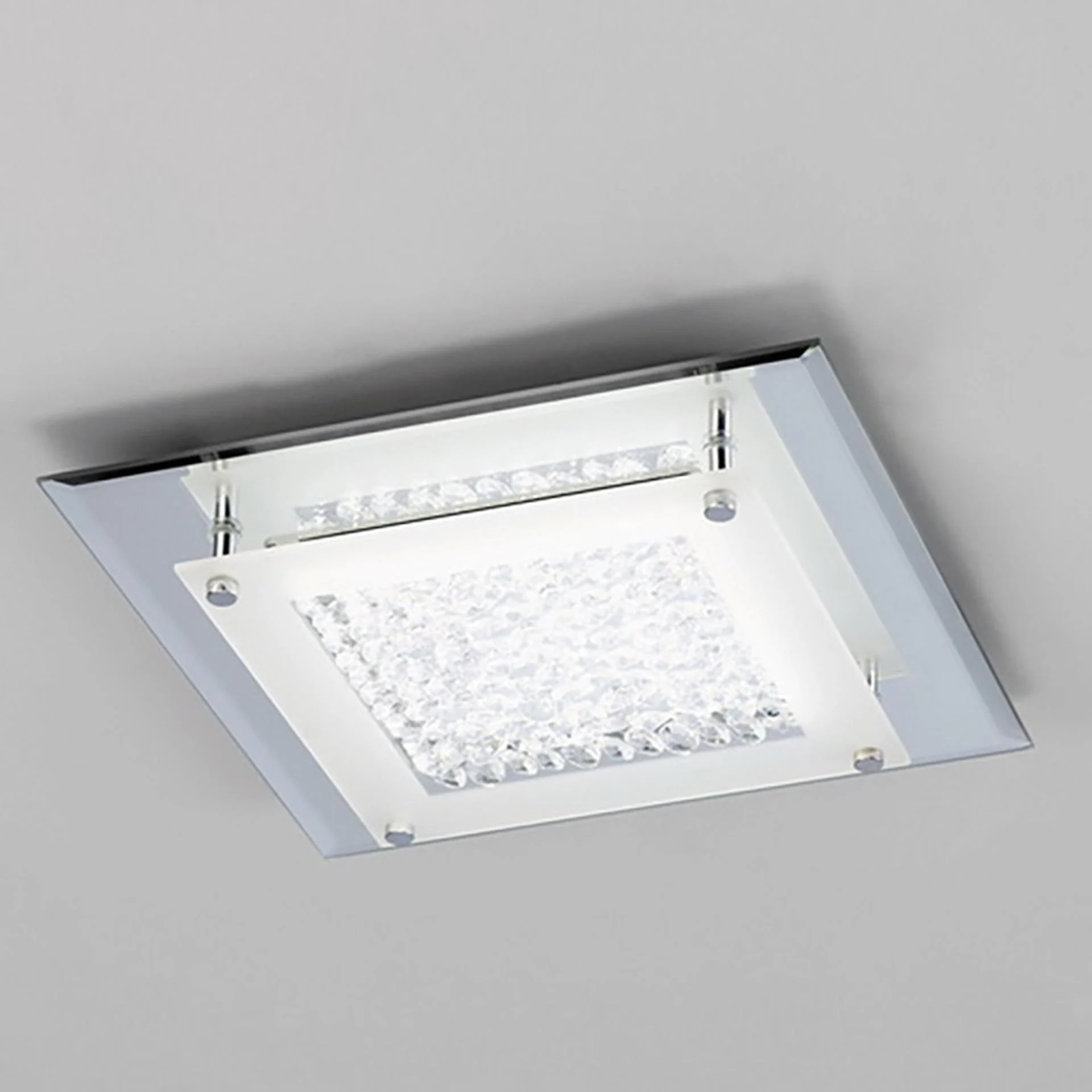 Plafón Mantra Crystal LED cristal gris oscuro 4000 IP20 6,6cm 4580