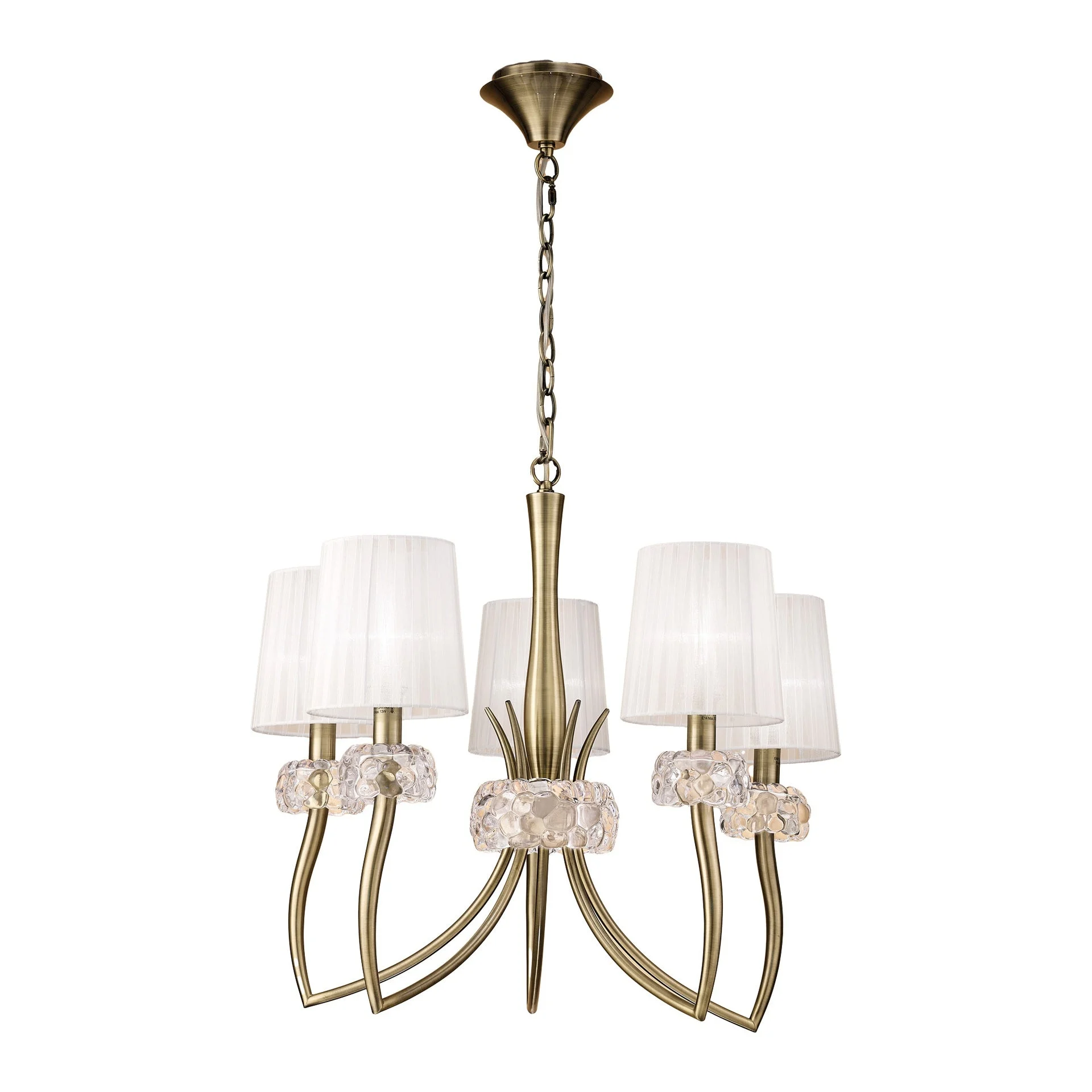 Lámpara de techo Mantra Loewe 5 luces acero dorado IP20 Ø66cm 4731