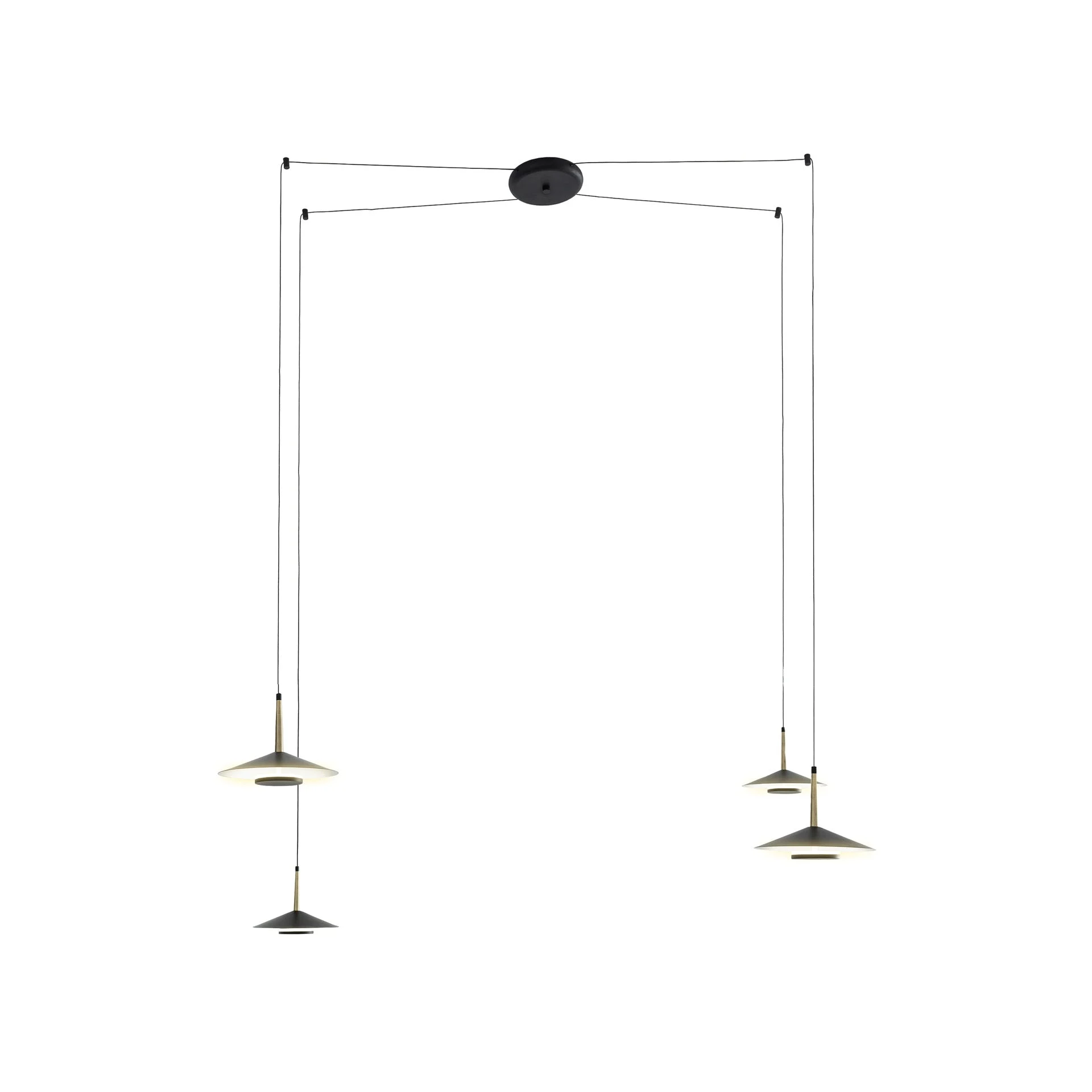 Mantra Orion Lámpara de techo colgante LED 4* negro, dorado 7307