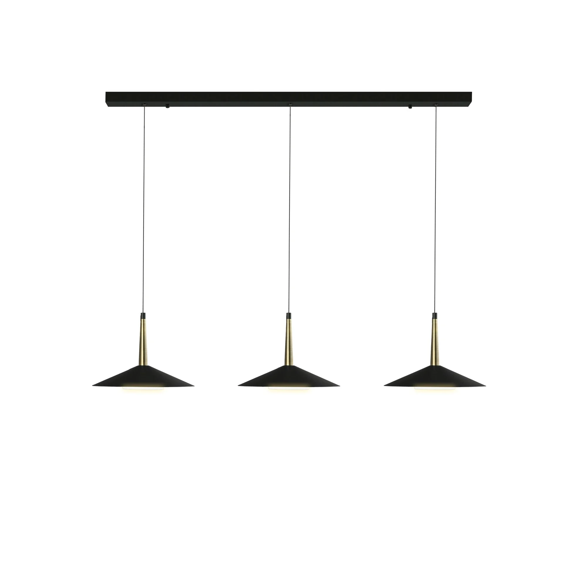 Mantra Orion Lámpara de techo colgante 3 luces negro, dorado 7475