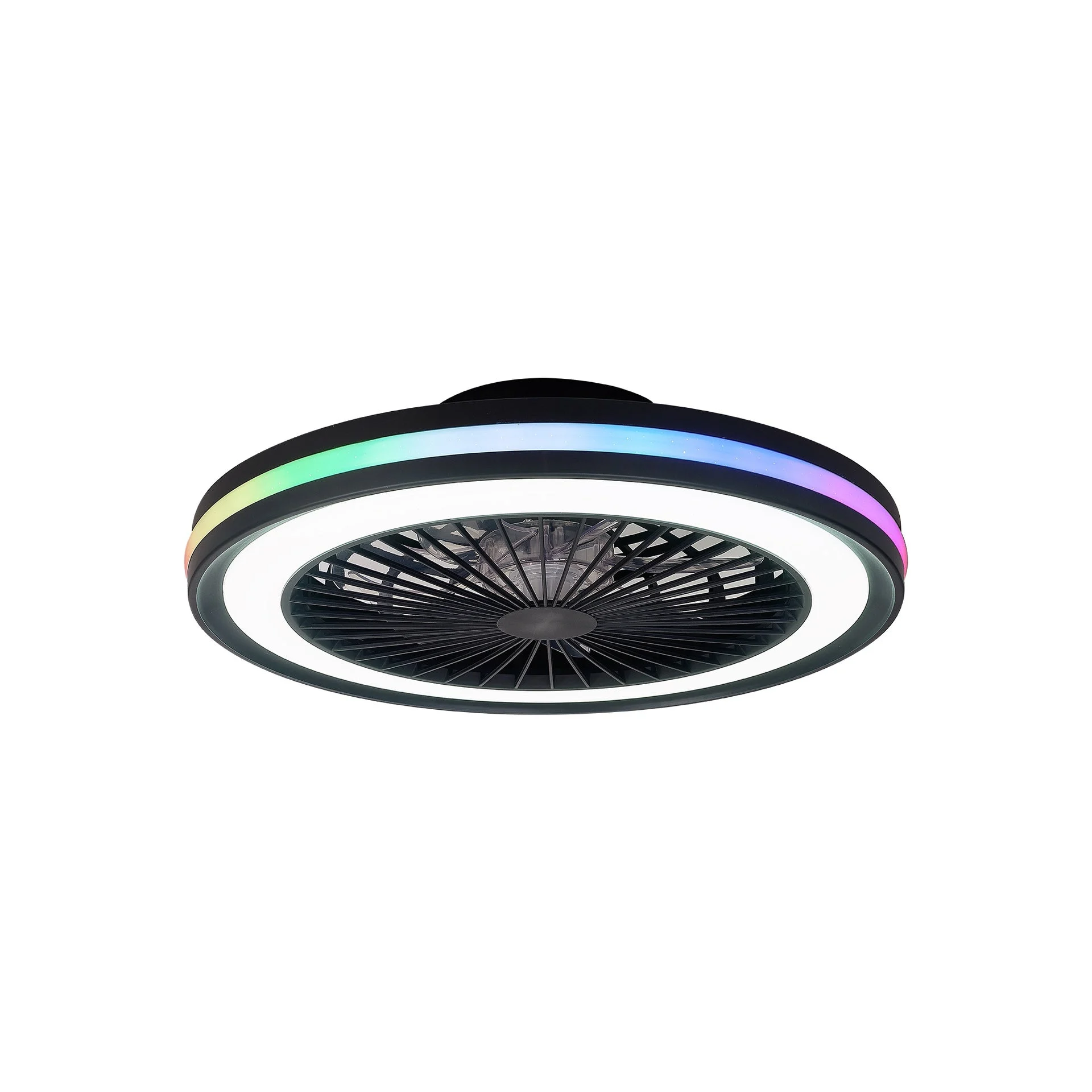 Ventilador de techo Mantra Gamer LED acrílico negro 3000-6500 regulable IP20 Ø46,6cm 8292