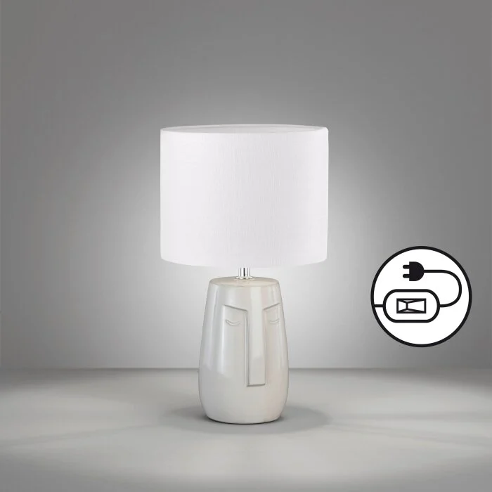 Fischer & Honsel Face Lámpara de mesa Beige, 1 luz