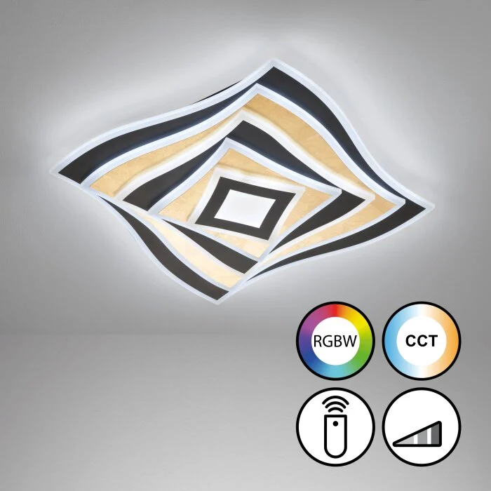Fischer & Honsel Hero Lámpara de Techo LED Negro, 1 luz, Mando a distancia, Cambia de color