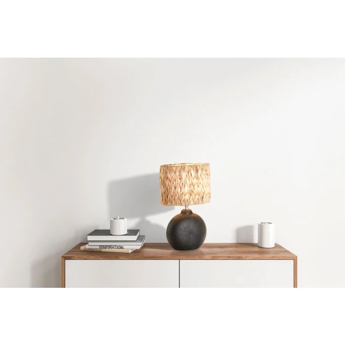 Fischer & Honsel Hyazinthe Lámpara de mesa Negro, 1 luz