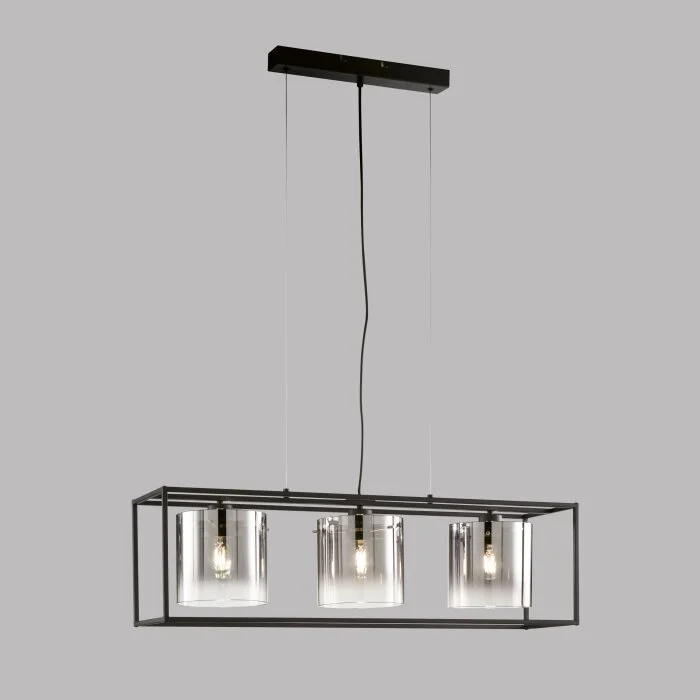 Fischer & Honsel Samu Lámpara Colgante Negro, 3 luces