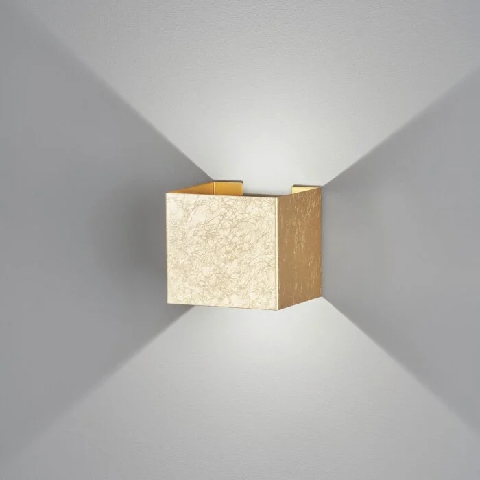 Fischer & Honsel Wall Aplique LED dorado, 2 luces