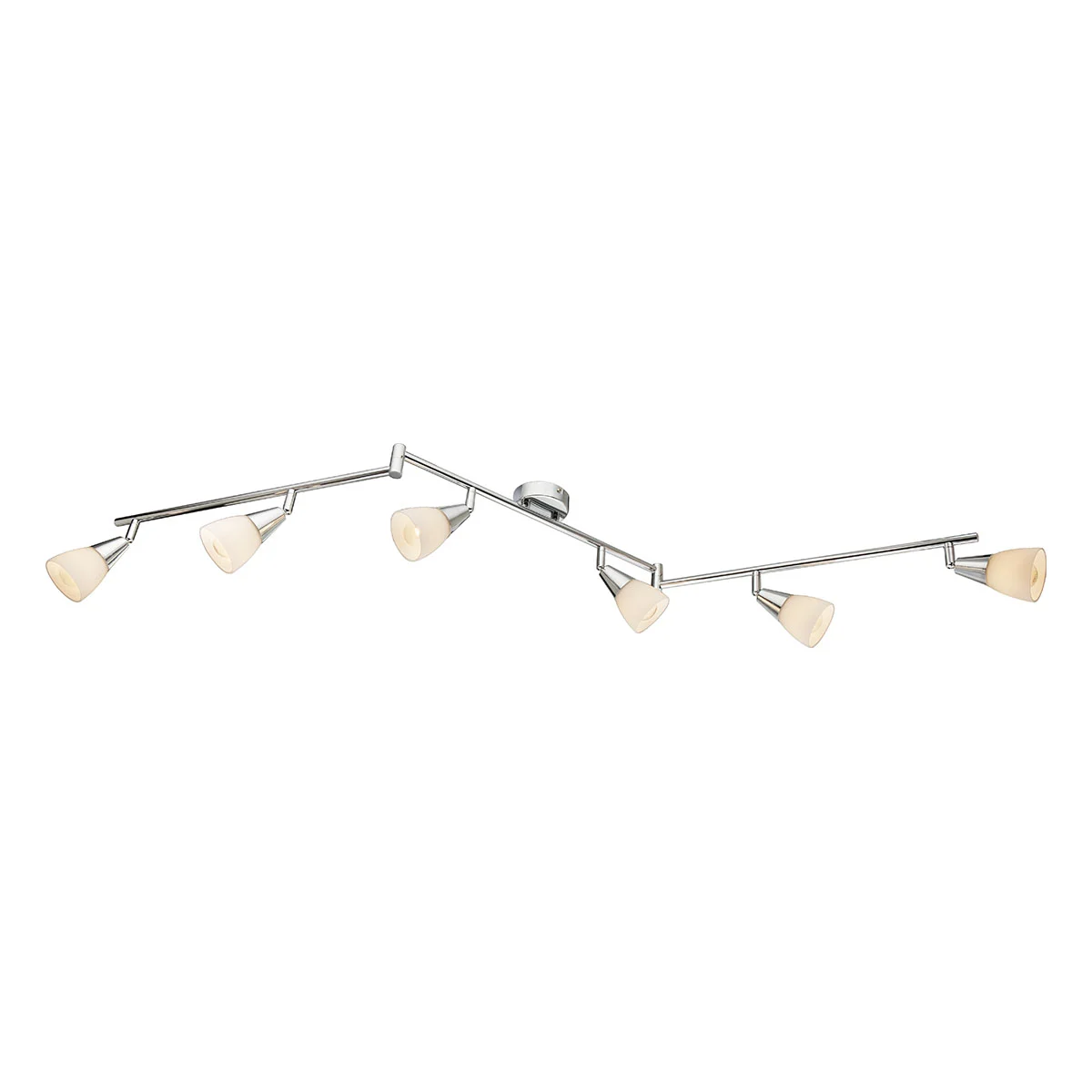 Foco de 6 luces cromo vidrio opal Globo Tadeus