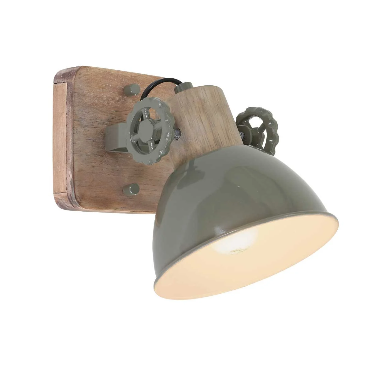 Foco de madera Mexlite Gearwood verde