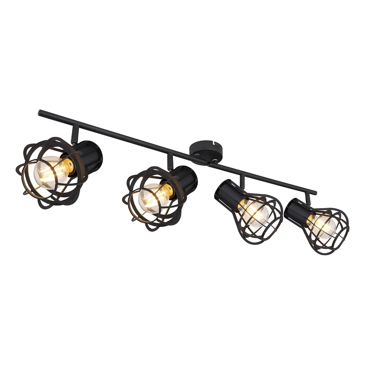 Focos retro de metal negro Globo Clastra