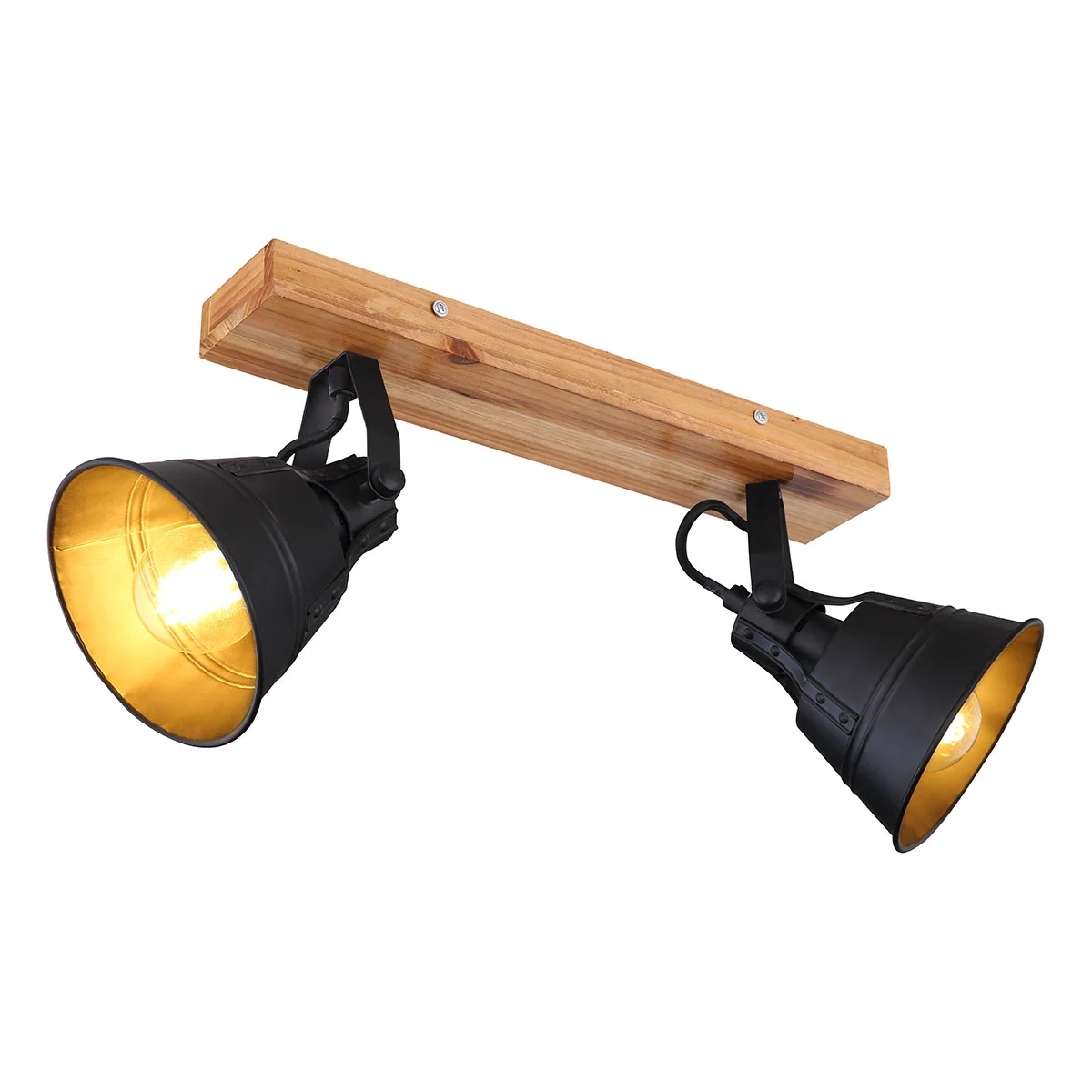 Focos rurales de madera marrón Globo Gunther