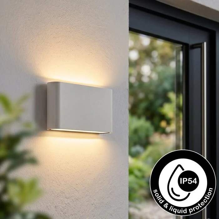 Gamas Aplique de exterior, Lámpara de baño, Lámpara Up & Down, Apliques Blanca, 1 luz