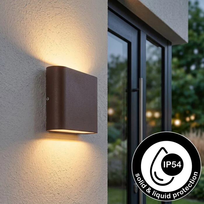 Gamas Aplique de exterior, Lámpara de baño, Lámpara Up & Down, Apliques Color óxido, 1 luz