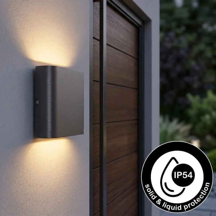 Gamas Aplique de exterior, Lámpara de baño, Lámpara Up & Down, Apliques LED Antracita, 1 luz