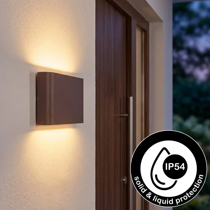 Gamas Aplique de exterior, Lámpara de baño, Lámpara Up & Down, Apliques LED Color óxido, 1 luz