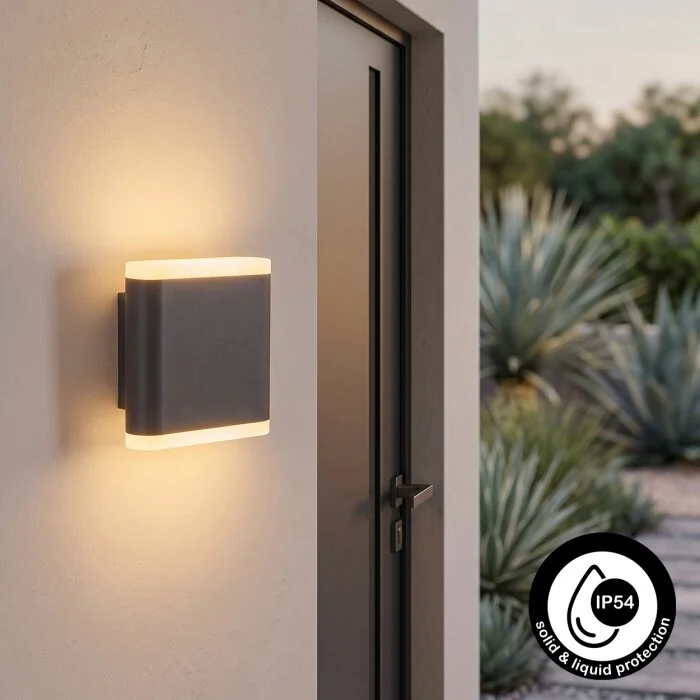 Gamas Aplique de exterior, Lámpara Up & Down, Apliques LED Antracita, 1 luz