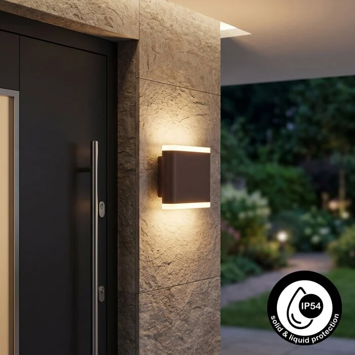 Gamas Aplique de exterior, Lámpara Up & Down, Apliques LED Color óxido, 1 luz