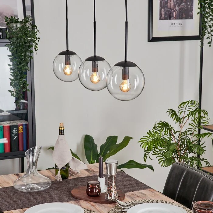 Gastor Lámpara Colgante - Cristal Transparente, 3 luces