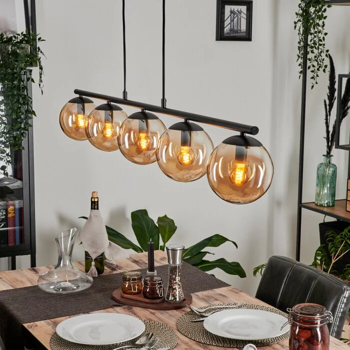 Gastor Lámpara Colgante - Cristal Colores ámbar, 5 luces