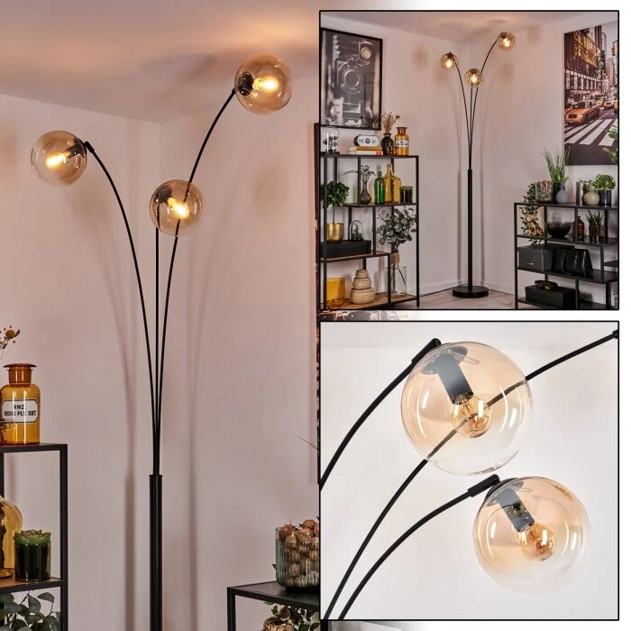 Gastor Lámpara de pie Colores ámbar, Transparente, 3 luces